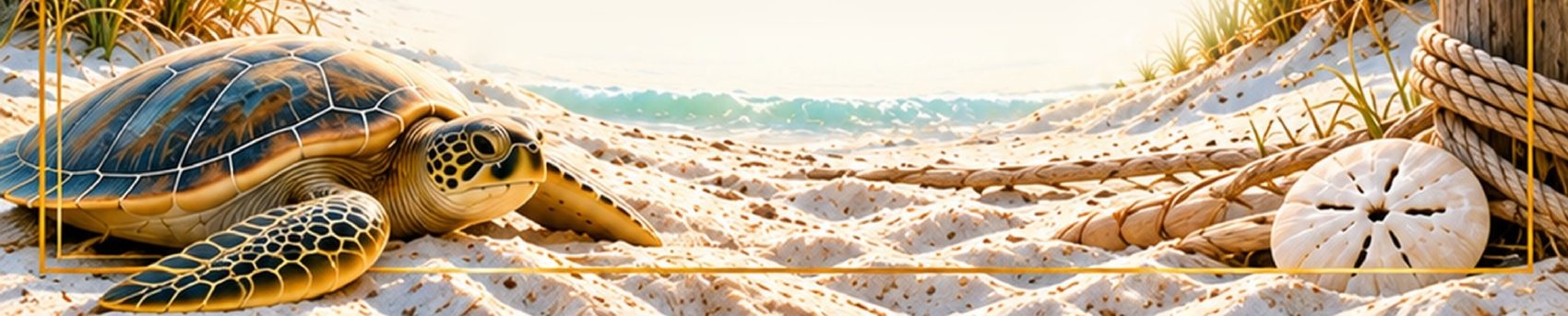 Sea turtle resting on the beach